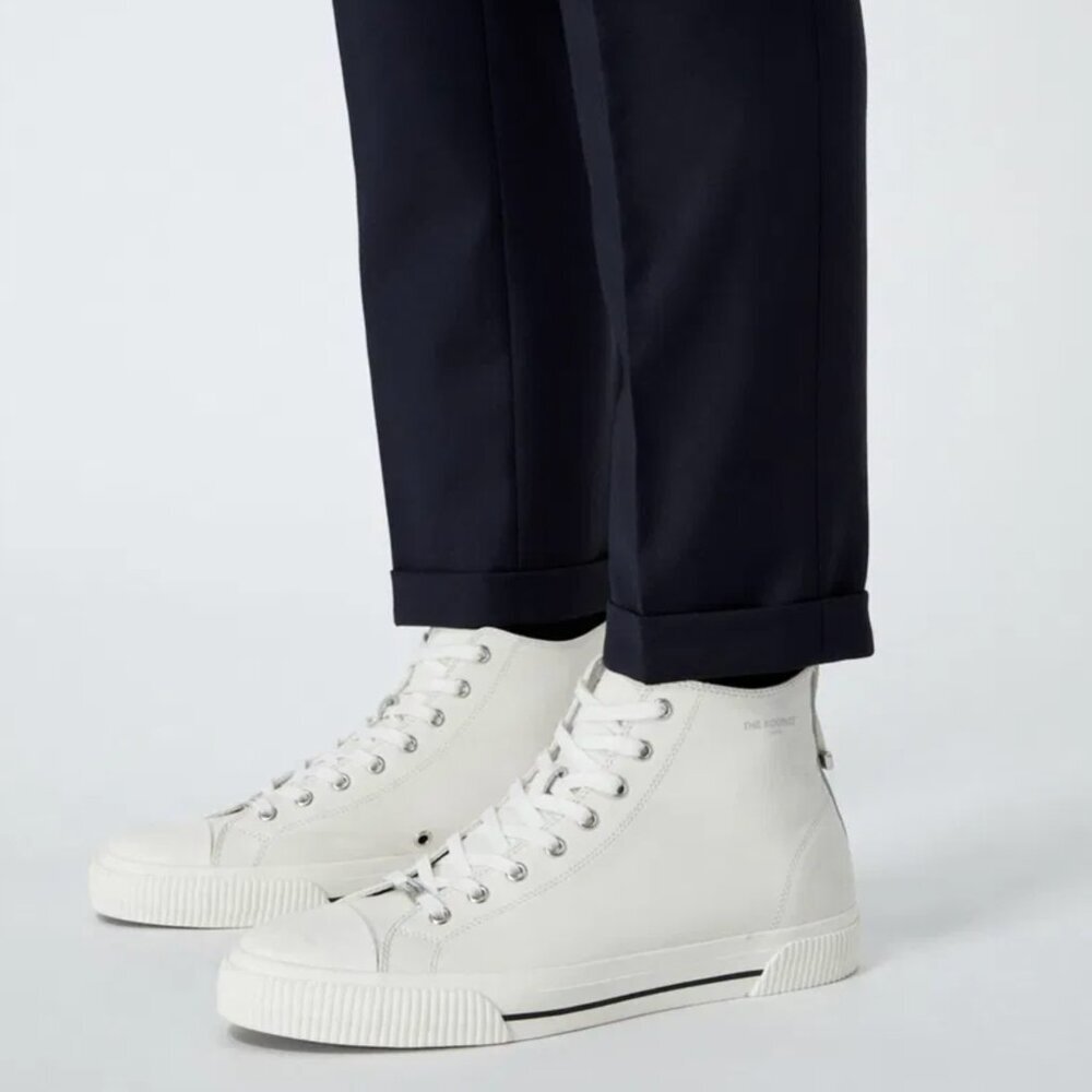 The Kooples White Smooth Leather High-Top Sneakers Men’s Size 10 Street Style